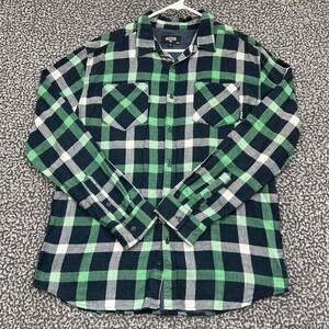 Active Ride Shop Shirt Men Extra Large Plaid Flannel Button Up Long Sleeve‎ XL